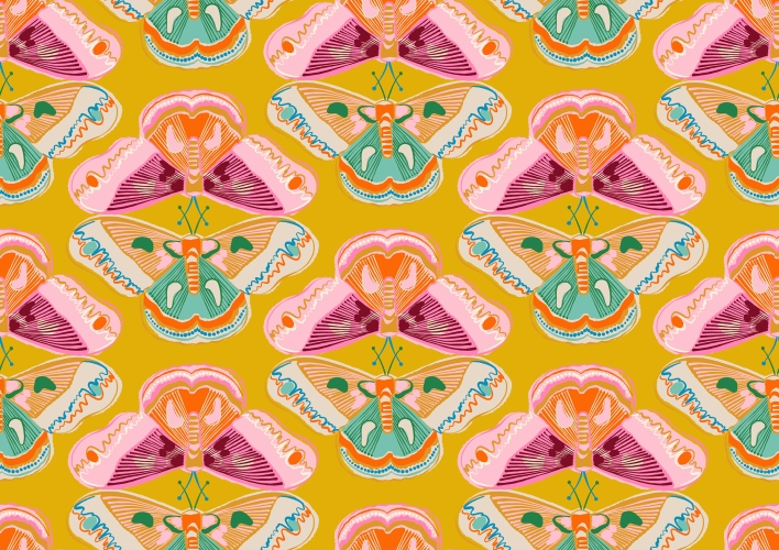 Patchwork Baumwolle - Melody Miller - Curio - Wings Novelty Butterfly Goldenrod